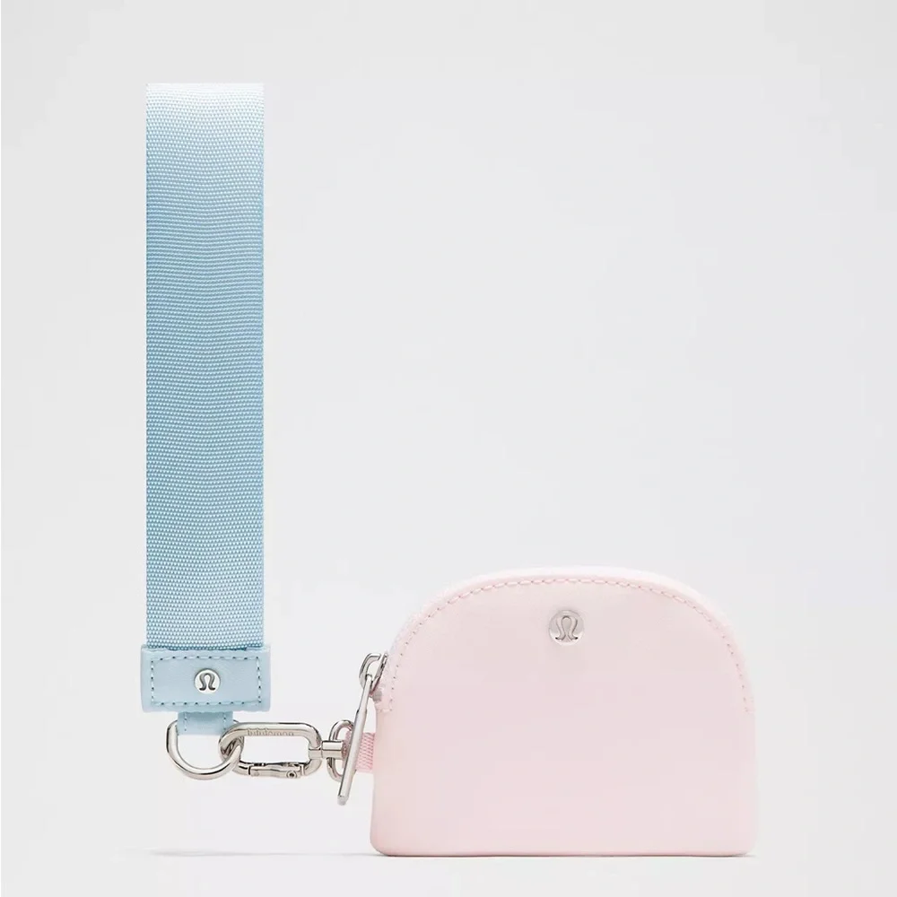 Lululemon Dual Pouch Wristlet- Foam Cloud/Pink Pearl/Silver